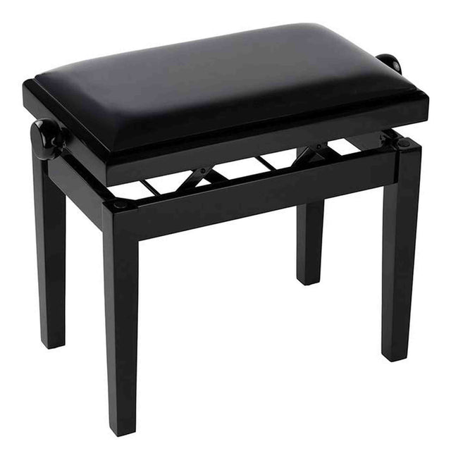 Boston PB2/2520 pianobank Deluxe – verstelbare zitting, dubbelkruis, satijnzwart met velours bekleding