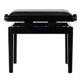 Boston PB2/2520 pianobank Deluxe – verstelbare zitting, dubbelkruis, satijnzwart met velours bekleding
