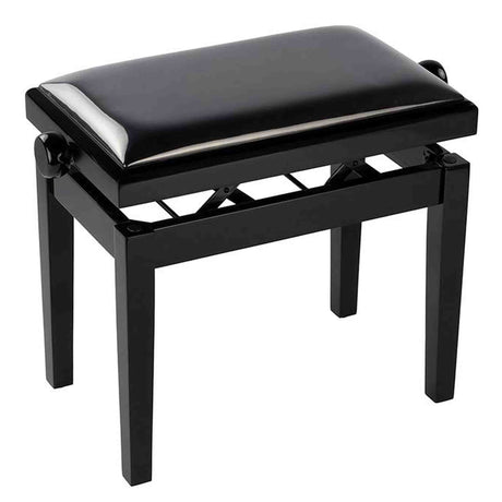 Boston PB2/2525 pianobank Deluxe – verstelbare zitting, dubbelkruis, satijnzwart met skai bekleding