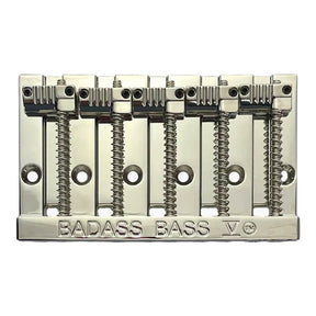 Allparts BB3345001 Leo Quan® Badass V™ 5-snarige basbrug, gegroefde zadels, nikkel