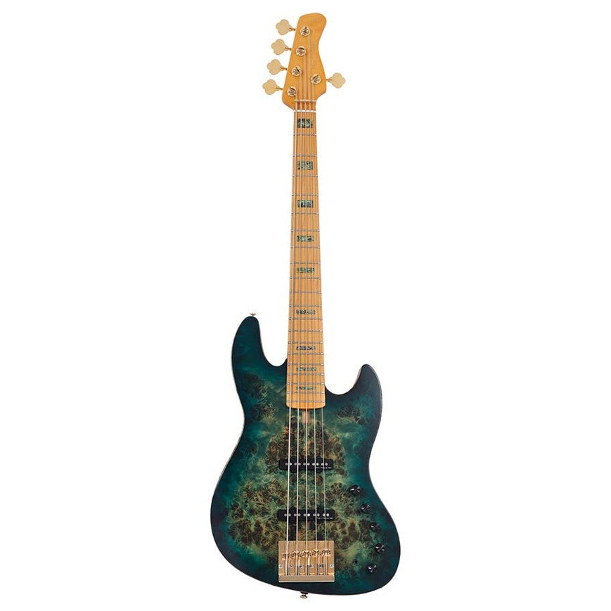 Sire V10 5/TGRS Marcus Miller 5-snarige actieve basgitaar Transparent Green Satin