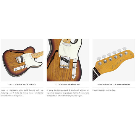 Sire Guitars T7TV/SV Alder + ash chambered elektrische gitaar T-stijl, zilver