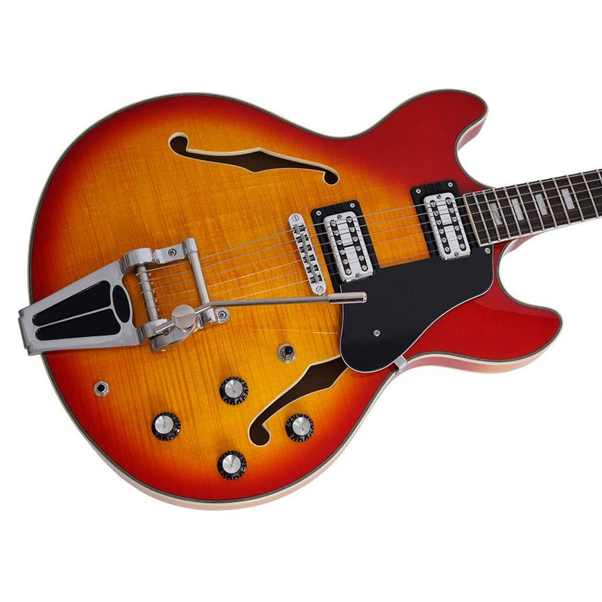 Sire Guitars H7T/CS Elektrische archtop gitaar met tremolo, cherry sunburst