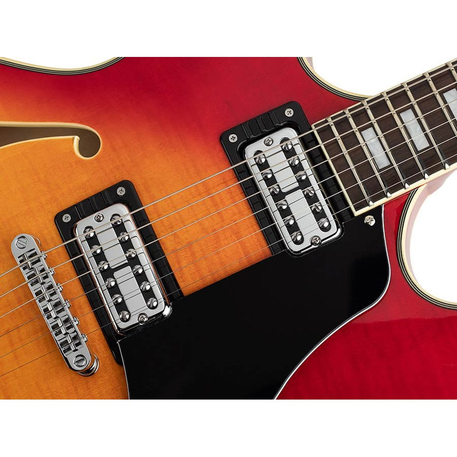 Sire Guitars H7T/CS Elektrische archtop gitaar met tremolo, cherry sunburst