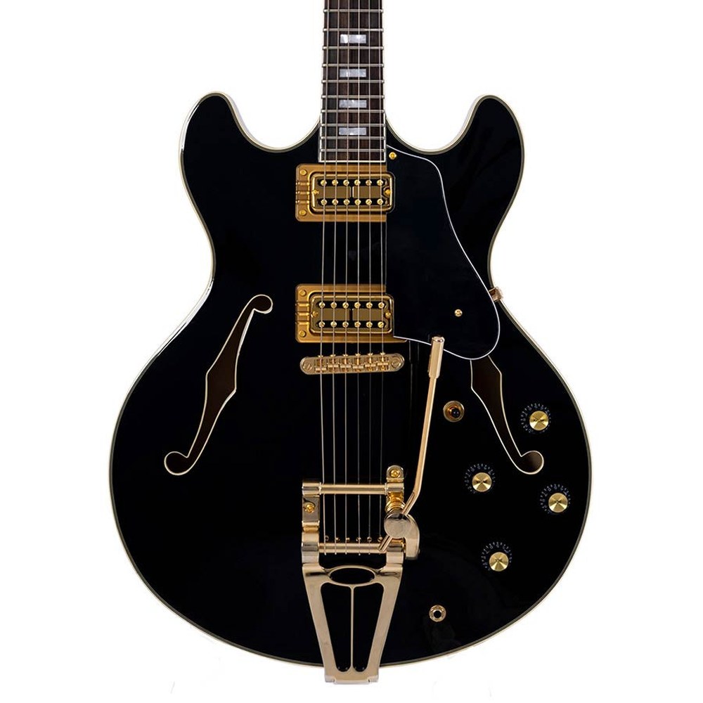 Sire Guitars H7T/BK Elektrische archtop gitaar met tremolo, zwart