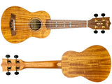 Flight DUS440 Acacia Soprano Ukulele met Acacia Body, Bone Topkam en Aquila Super Nylgut Snaren