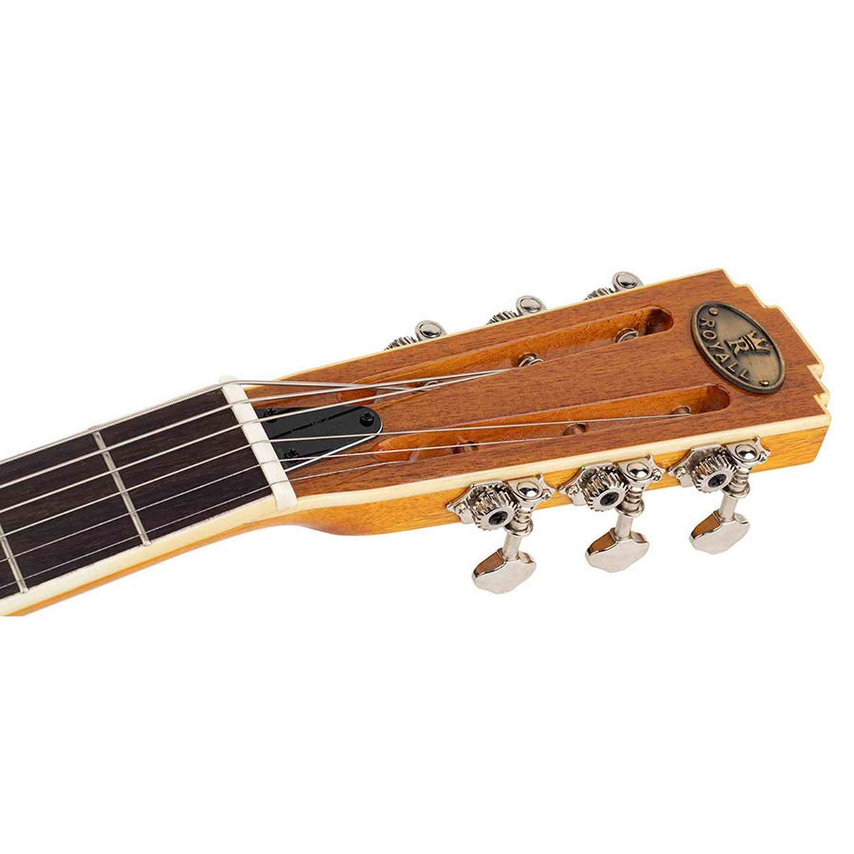 Royall KOA12DS Tricone Resonator 12-Fret – Hawaïaans Koa, Cutaway, Humbucker + Undersaddle Pickup, Softcase