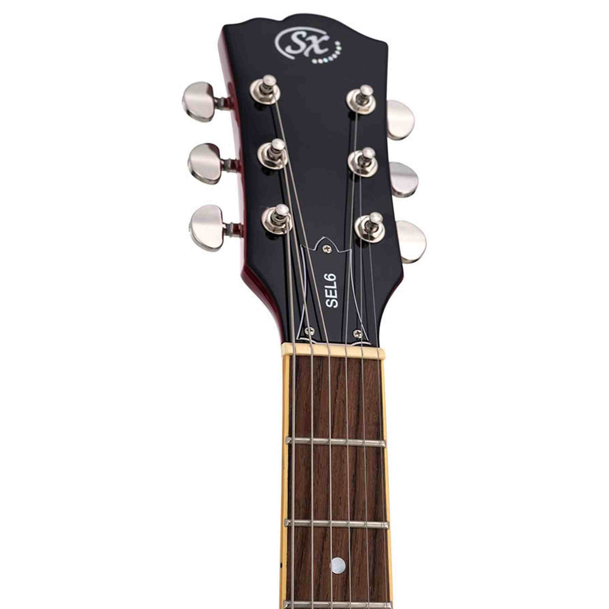 SX SEL6/TRD archtop gitaar – 2 humbuckers, esdoorn body, Transparent Red + gigbag