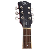 SX SEL6/TRD archtop gitaar – 2 humbuckers, esdoorn body, Transparent Red + gigbag