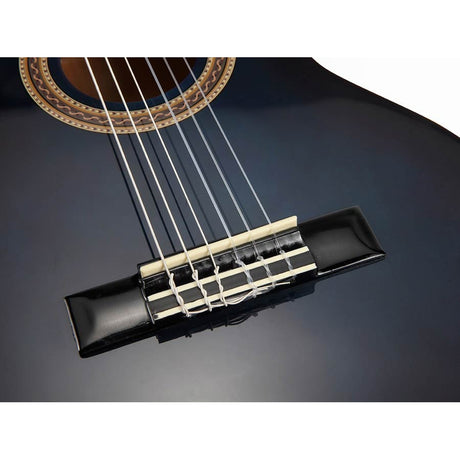 Valencia VC101BUS klassieke gitaar 1/4, linden body, esdoorn fb, hoogglans finish, sunburst blauw
