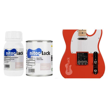 NitorLACK N167005108 NitorPOL Polyurethaanlak Fiesta Red – 500 ml + 250 ml Verharder