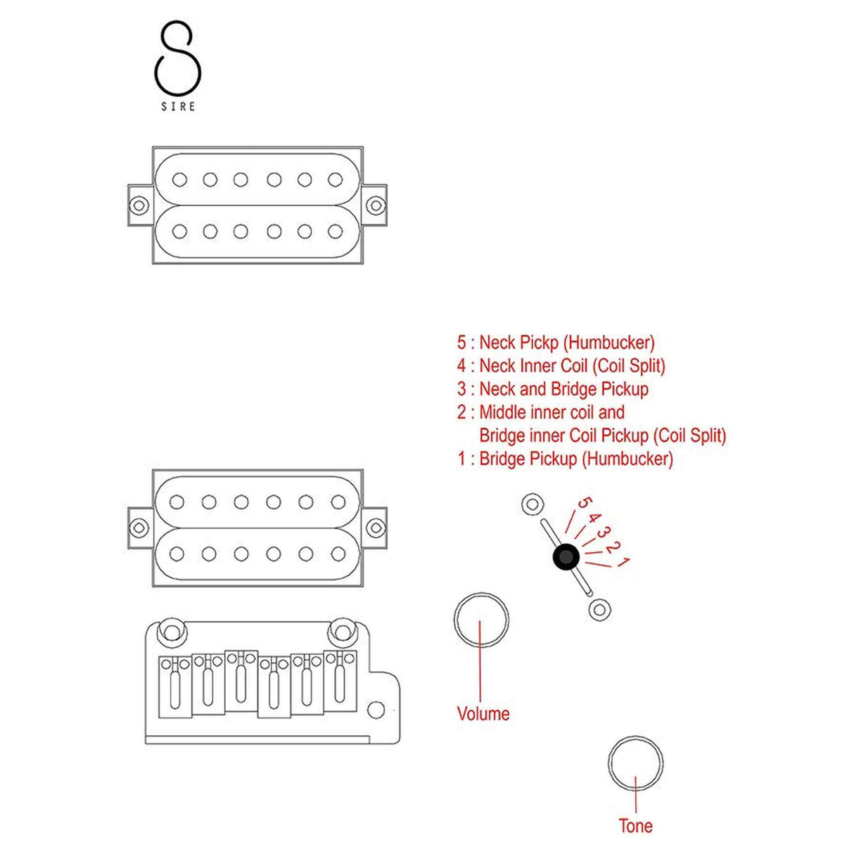 Sire Y5/BKS Larry Carlton elektrische gitaar – alder body, HH-configuratie, Black Satin