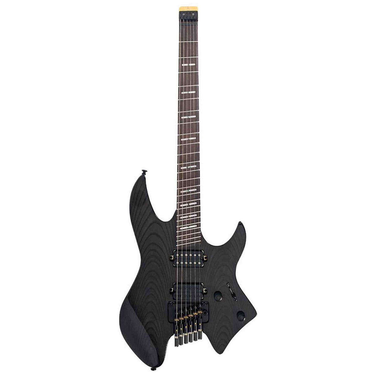 Sire X6H6/TBK elektrische gitaar – Headless, mahonie met ash veneer, Transparent Black, HH-configuratie, stainless frets, met gigbag