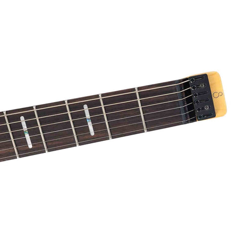 Sire X6H6/BKS elektrische gitaar – Headless, mahonie met maple top, Black Satin, HH-configuratie, stainless frets, met gigbag