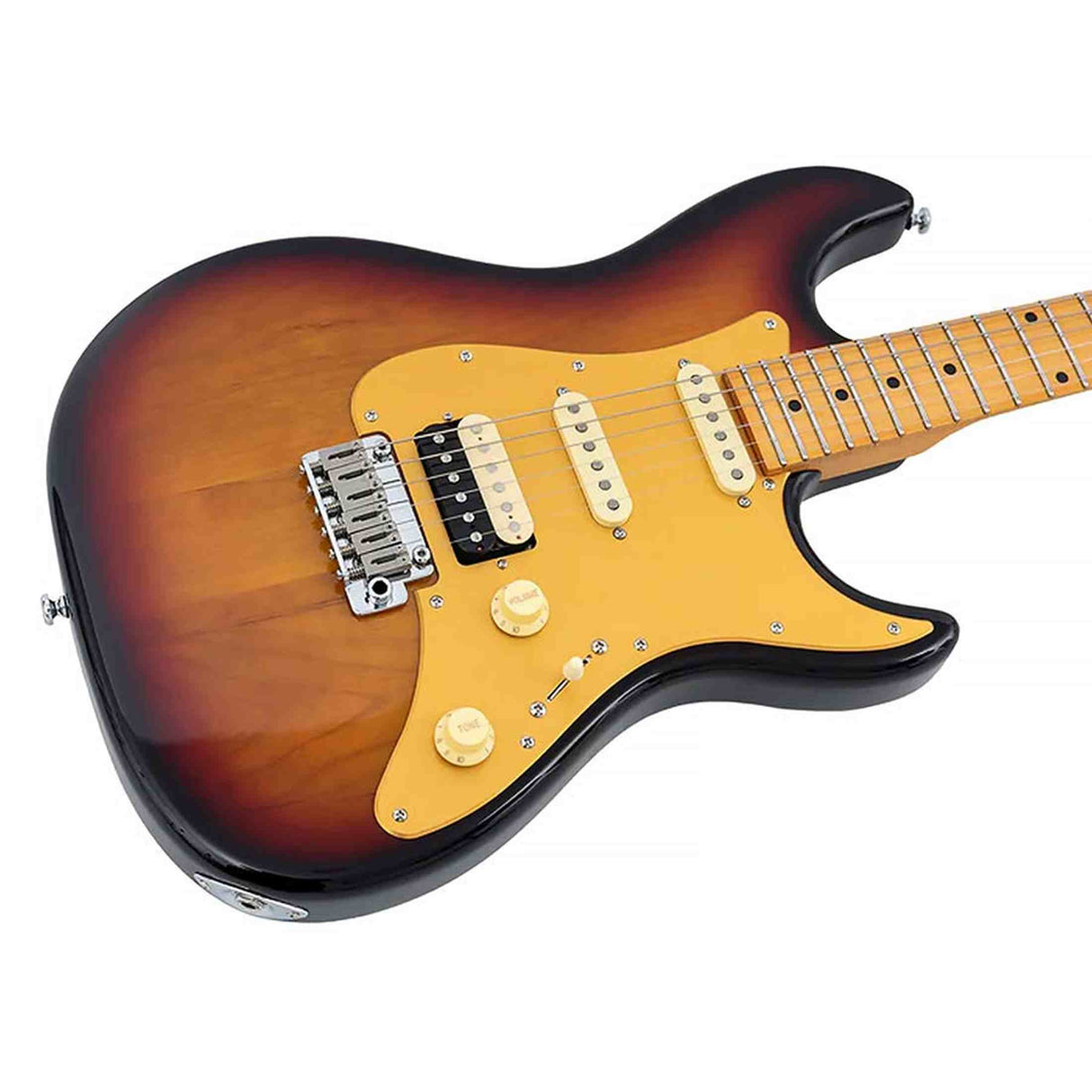 Sire S7N HSS/3TS New Gen Larry Carlton elektrische gitaar – S-Style, alder body, 3-Tone Sunburst, HSS-configuratie, stainless steel frets