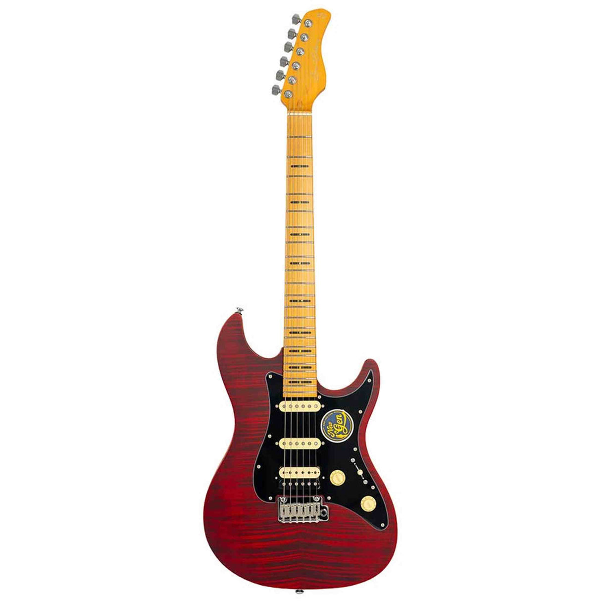 Sire S7N FM/STR New Gen Larry Carlton elektrische gitaar – S-Style, flamed alder body, See Through Red Satin, HSS-configuratie, stainless steel frets