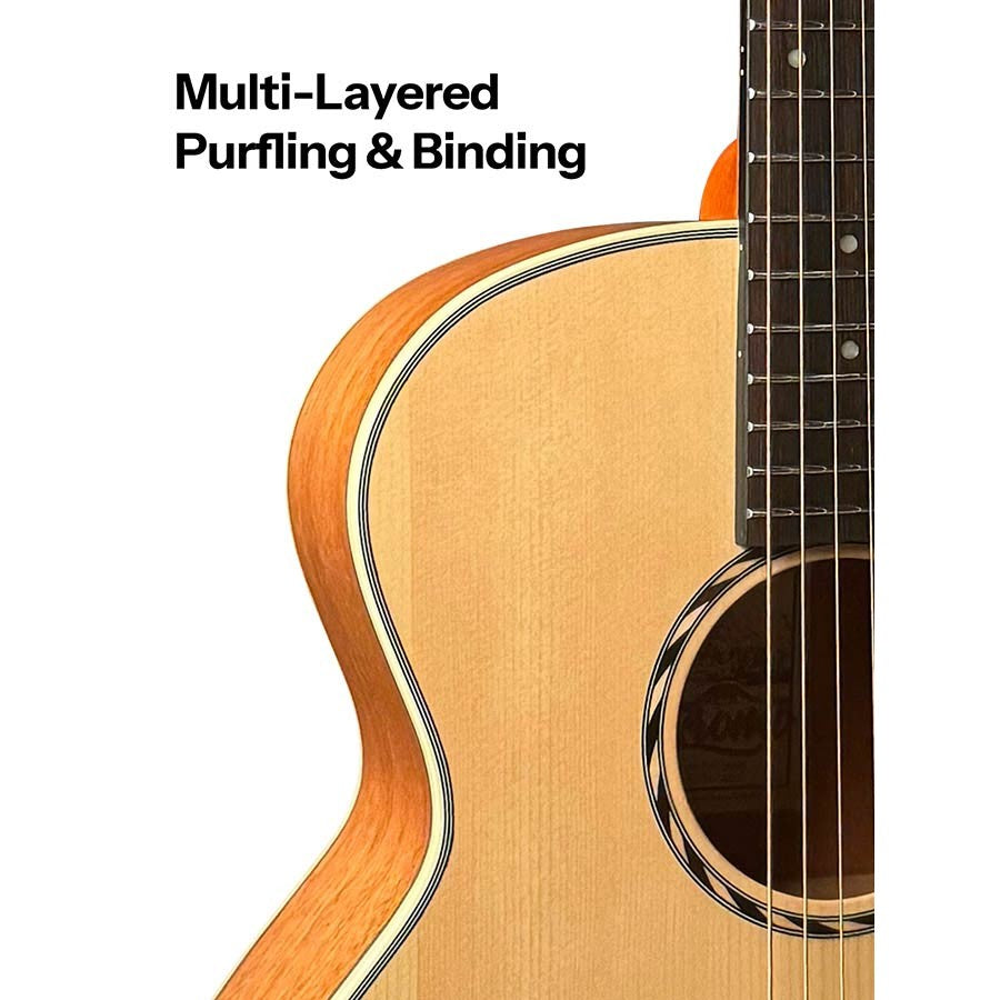 Bromo BAA8S Appalachian Series Mini Jumbo naturel akoestische western gitaar