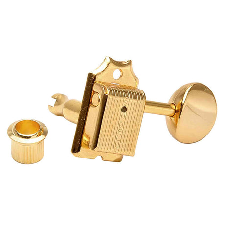 Kluson M6V0G Stemmechanieken voor gitaar "Single Line", 6x links met ovale knoppen, goud