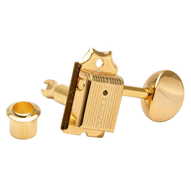 Kluson M6V0G Stemmechanieken voor gitaar "Single Line", 6x links met ovale knoppen, goud