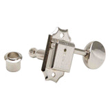 Kluson M3JGN Stemmechanieken voor gitaar "Single Line", 3x links + 3x rechts met ovale knoppen, nikkel