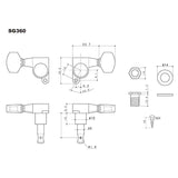 Gotoh GTH13560 SG360 stemmechanieken met 07 knoppen, 3L3R, chroom