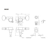 Gotoh GTH14085 SG381 stemmechanieken (posts 6xXL) met Magnum Lock Trad and 07 knoppen, 6L, chroom