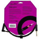 Boston GCRB-15A Prime Series woven jacket instrumentkabel jack–haakse jack 1,5 meter black tweed