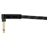 Boston GCRB-15A Prime Series woven jacket instrumentkabel jack–haakse jack 1,5 meter black tweed