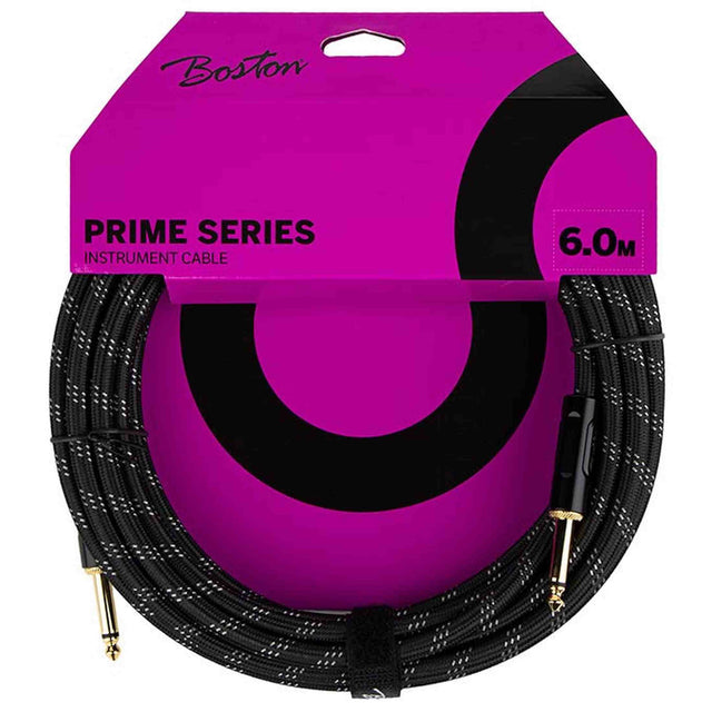 Boston GCRB-60 Prime Series woven jacket instrumentkabel jack-jack 6 meter black tweed