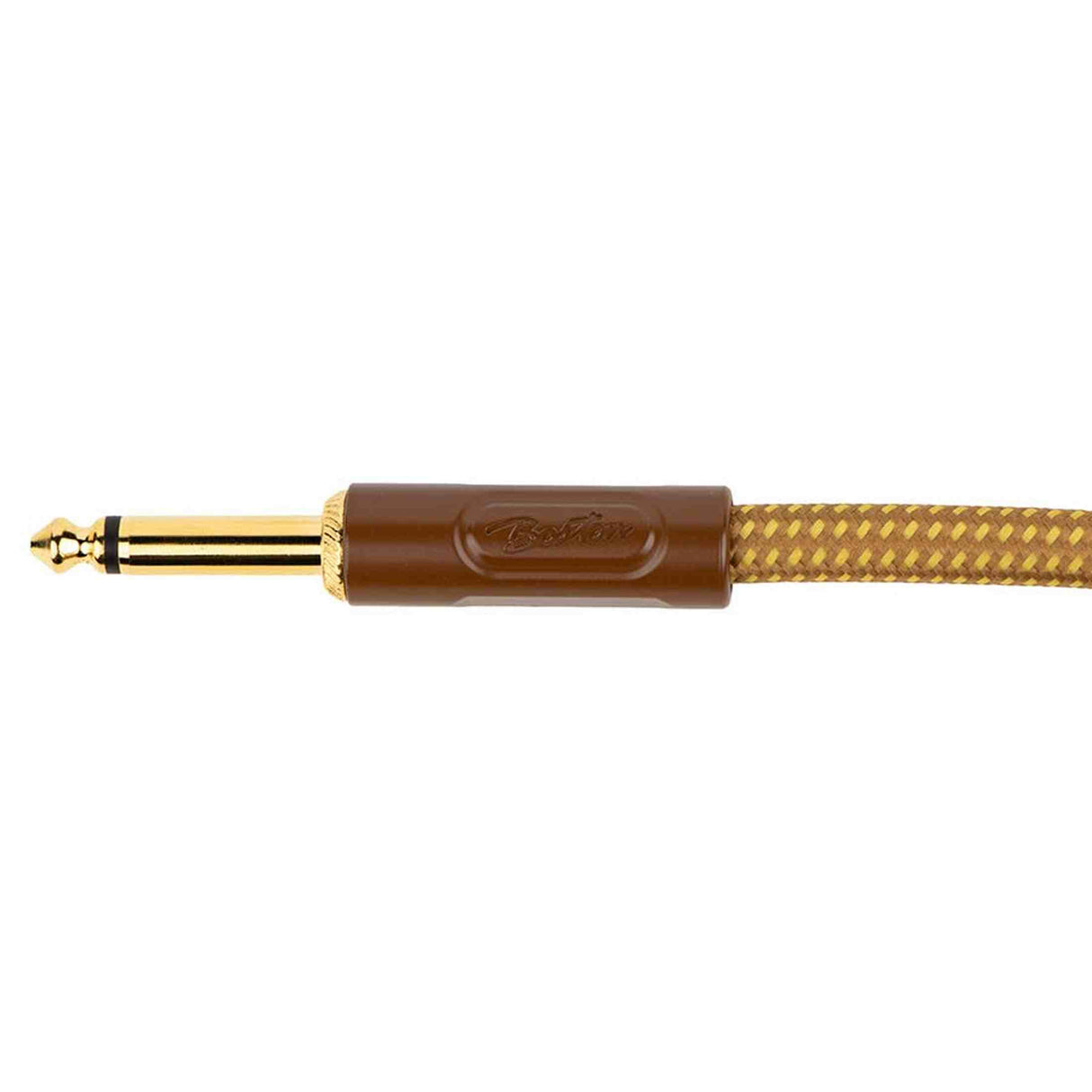 Boston GCRT-90A Prime Series woven jacket instrumentkabel jack–haakse jack 9 meter yellow tweed