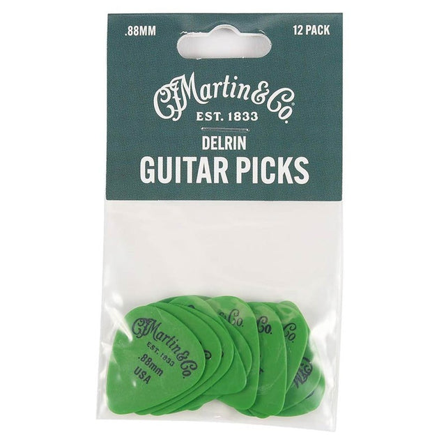 Martin & Co 18A0155 Delrin gitaar plectrums 0.88mm groen 12 pack