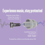 Alpine ALP-PP PartyPlug Oordoppen – Transparant, met Muziekfilter 3 Maten