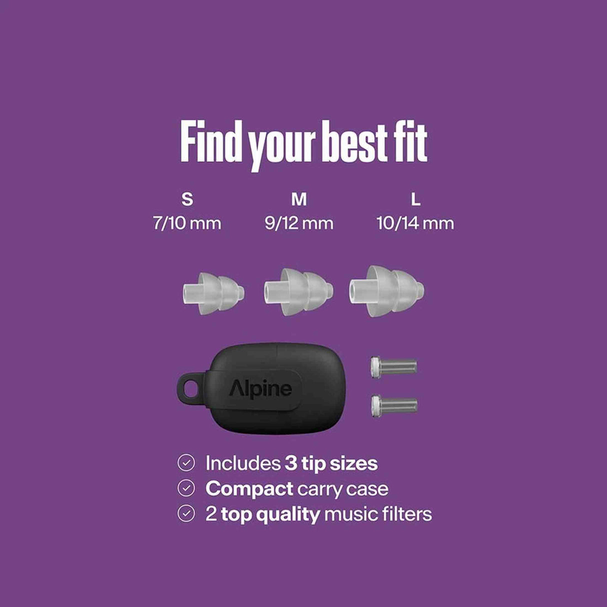 Alpine ALP-PP/PRO-TR PartyPlug Pro Oordoppen Transparant met Muziekfilter en 3 Maten