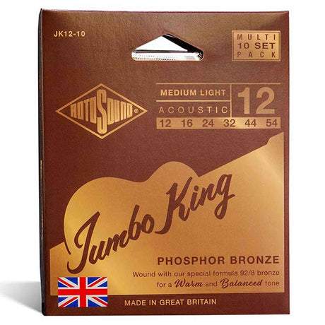 Rotosound JK12-10 Jumbo King 10-Pack Snarensets Akoestisch 012–054 – Phosphor Bronze