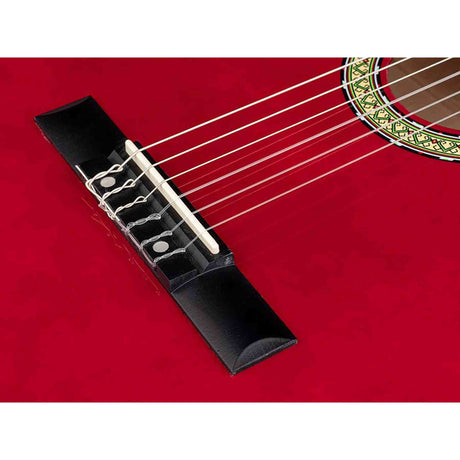 A. Martinez MTC-080/R 4/4 klassieke gitaar dark red met standaard, tas en tuner