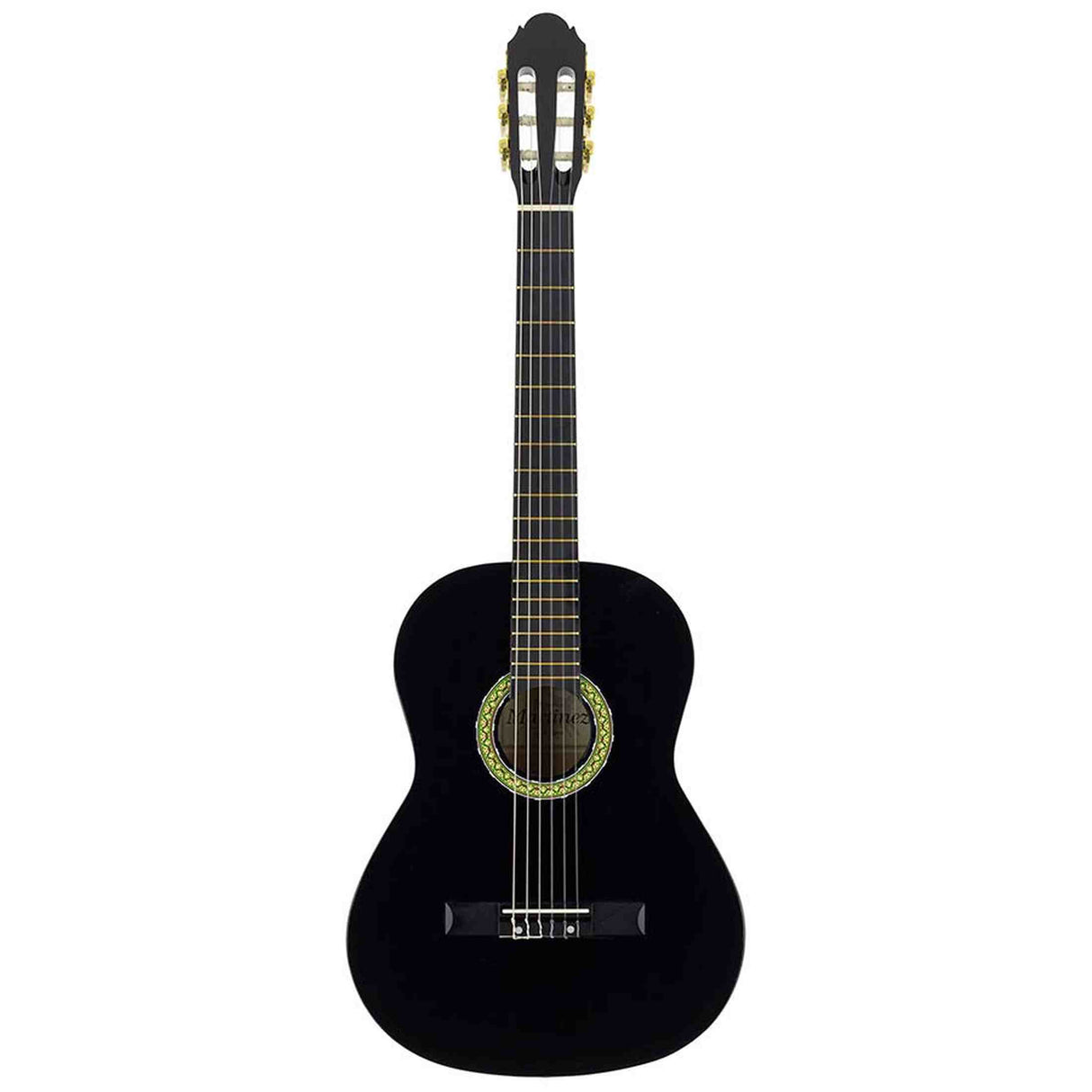 A. Martinez MTC-080/B 4/4 klassieke gitaar zwart met standaard, tas en tuner