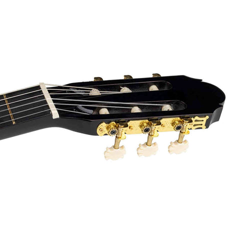 A. Martinez MTC-080/B 4/4 klassieke gitaar zwart met standaard, tas en tuner