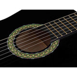 A. Martinez MTC-083/B 3/4 klassieke gitaar zwart linden body met truss rod