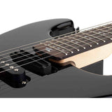 Litejam RGB24/BK elektrische gitaar – 24 frets, 144 RGB LED’s, HSH-configuratie, met gigbag, zwart