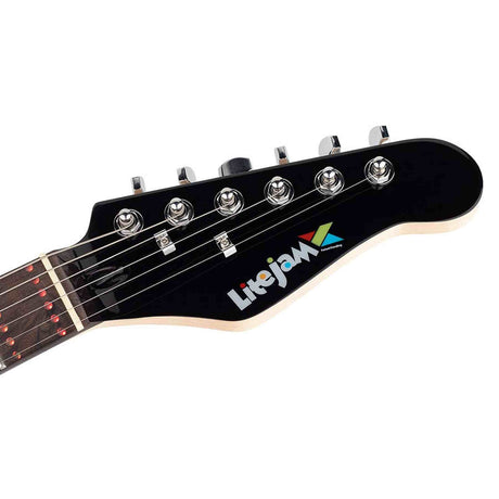 Litejam RGB24/BK elektrische gitaar – 24 frets, 144 RGB LED’s, HSH-configuratie, met gigbag, zwart