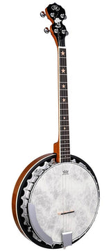 SX BJ564 4-Snarige Tenor Banjo 11 Inch Aluminium Rim met Remo Fiberskyn Vel en Gigbag