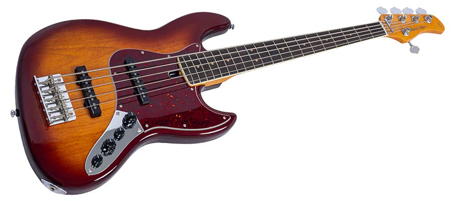 Sire V7VN A5/TS Marcus Miller 5-snarige Actieve Vintage Basgitaar Tobacco Sunburst met Elzen Body en Heritage-3 Preamp