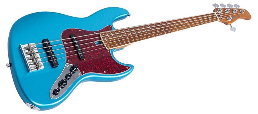 Sire V7VN A5/TP Marcus Miller 5-snarige Actieve Vintage Basgitaar Tide Pool met Elzen Body en Heritage-3 Preamp