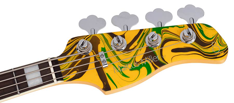 Sire V7N A4/YS Marcus Miller 4-snarige Actieve Basgitaar Matte Yellow Swirl met Elzen Body en Heritage-3 Preamp