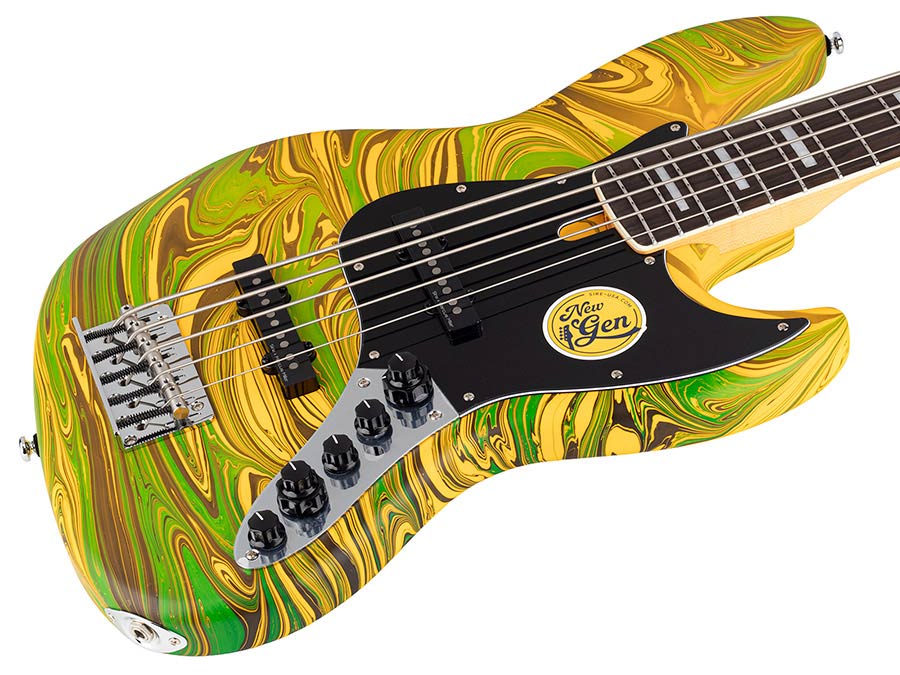 Sire V7N A5/YS Marcus Miller 5-snarige Actieve Basgitaar Matte Yellow Swirl met Elzen Body en Heritage-3 Preamp