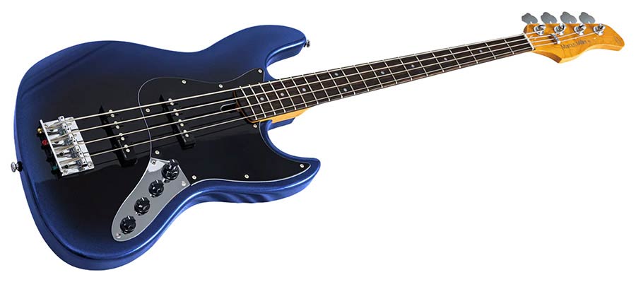 Sire V3N 4/MBB Marcus Miller 4-snarige Actieve Jazz Bas Midnight Blueburst met 2-Bands Preamp