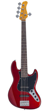 Sire V3N 5/CAR Marcus Miller 5-snarige Actieve Jazz Bas Candy Apple Red met 2-Bands Preamp