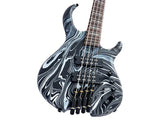 Sire M6H 4/BKSW Marcus Miller M6 Headless 4-String Active Basgitaar Black Swirl