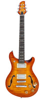 Sire Q7H/AB Larry Carlton Hollow Elektrische Gitaar Amber Burst met Chambered Mahonie Body en Locking Tuners