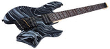 Sire X6H7/BKSW Larry Carlton 7-snarige Headless Elektrische Gitaar Black Swirl met Tremolobrug en Gigbag